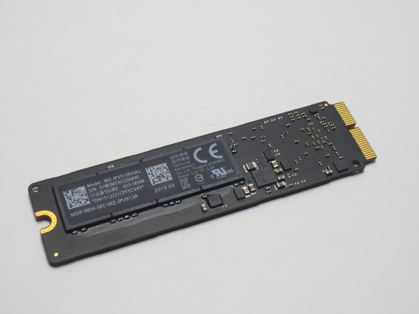 Apple Samsung 512GB PCIe 3.0 NVME SSD Solid State Drive MZ-JPV512R/0A2 655-1859B