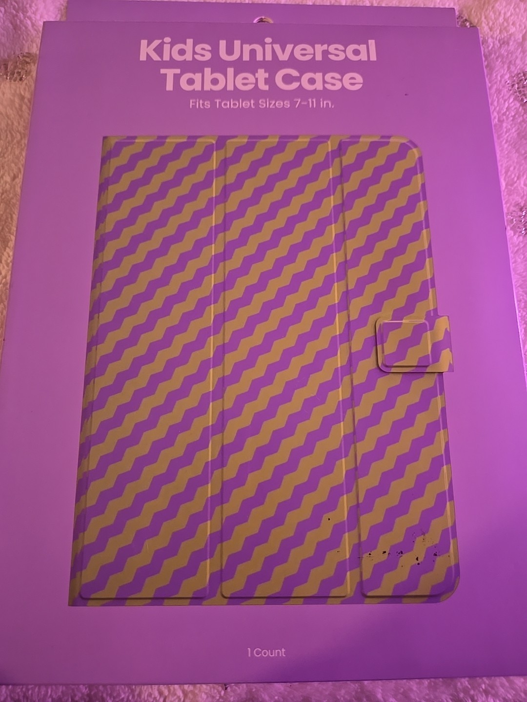 GEMS Kids Zig Zag Universal Tablet Case Purple Green Fits up to 11"