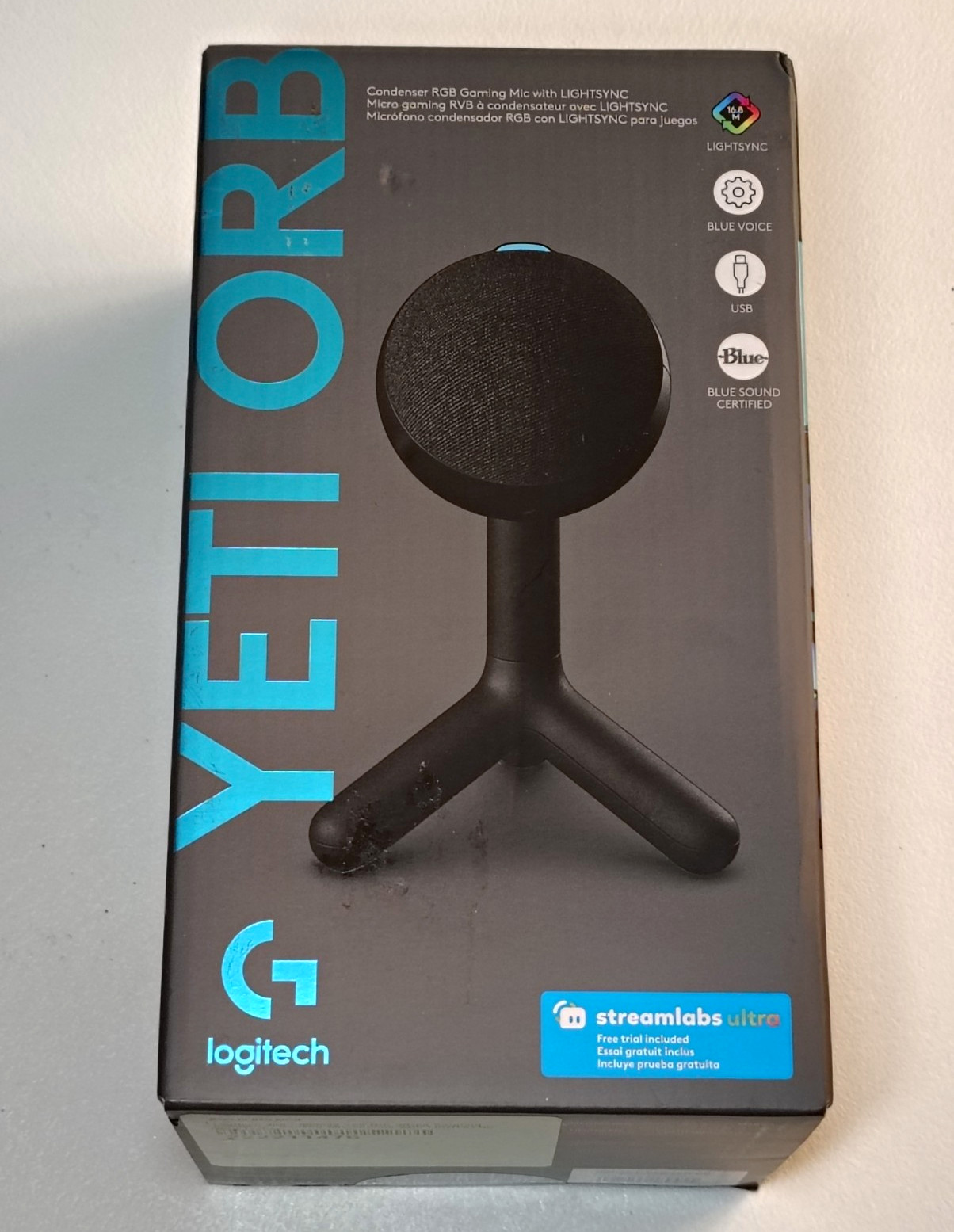 Logitech Yeti Orb USB Gaming Microphone LIGHTSYNC RGB Blue VOICE Black OPEN-BOX