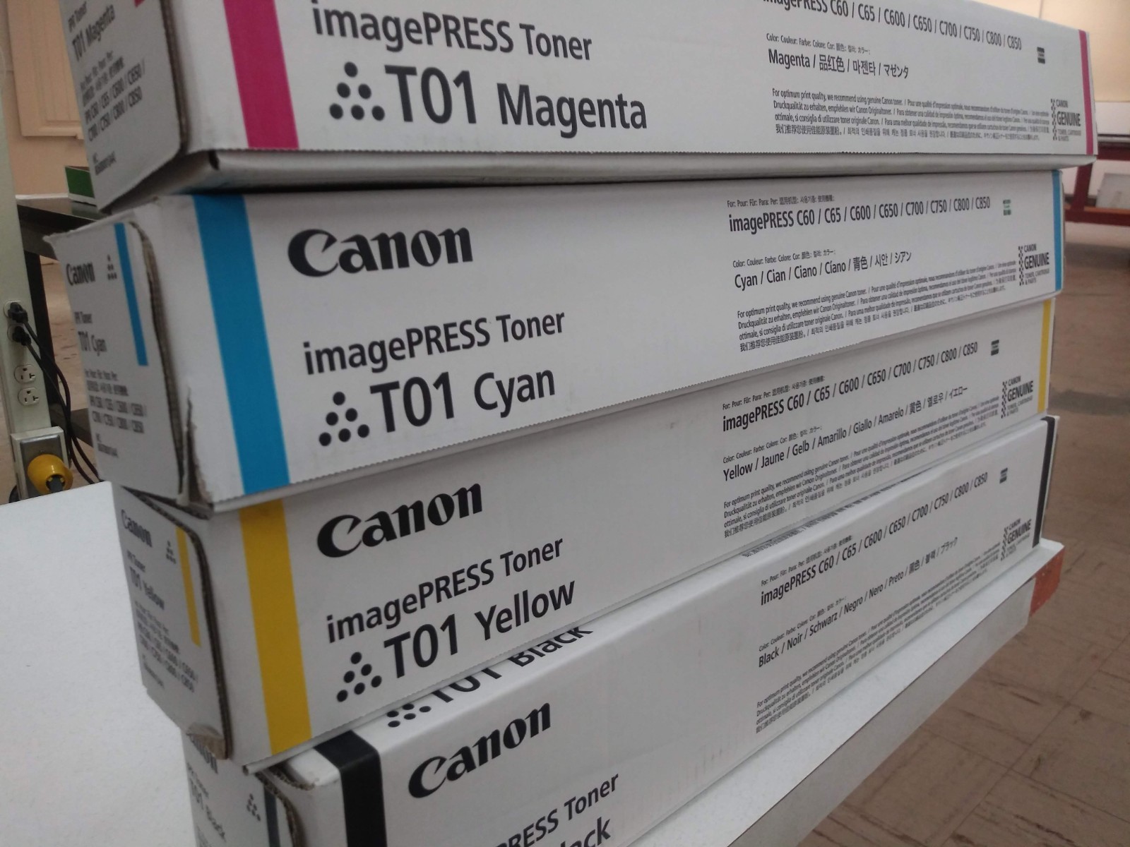 Genuine Canon imagePRESS Toner T01 CMYK Set New Sealed Boxes