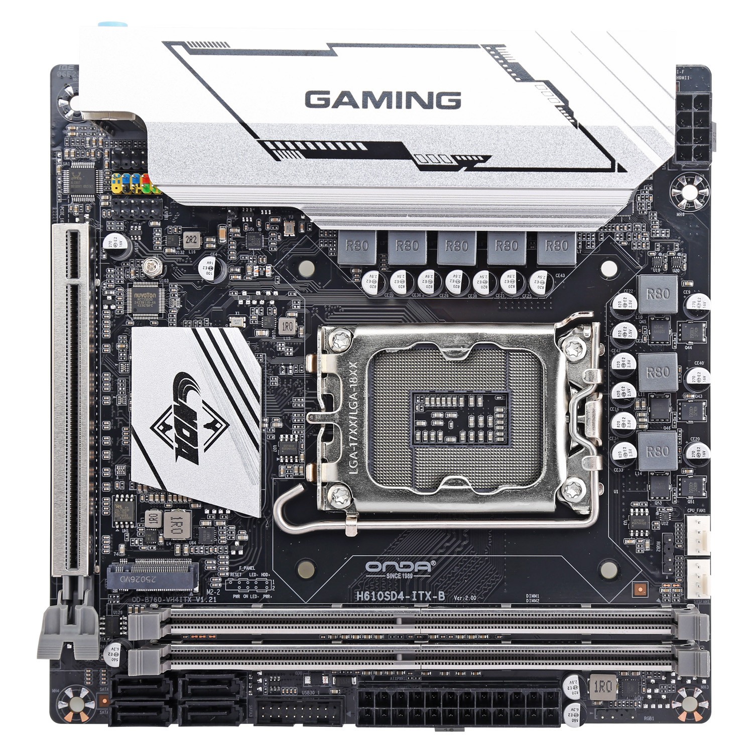 ONDA Motherboard H610SD4-ITX-B LGA 1700 Intel 12th & 13th Gen & ES CPU Mini ITX