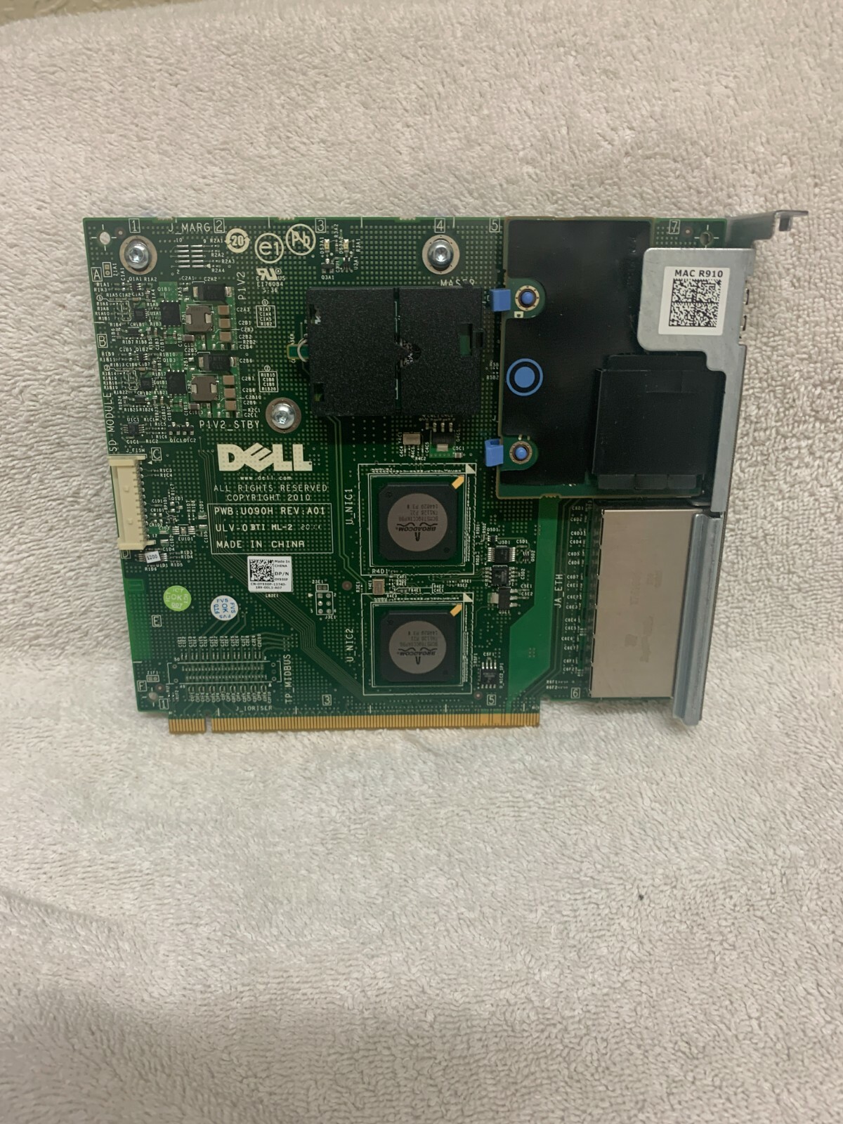 Dell Poweredge R910 Riser Board Flash Card Reader I/O Console 4xRJ45 2xUSB Y950P