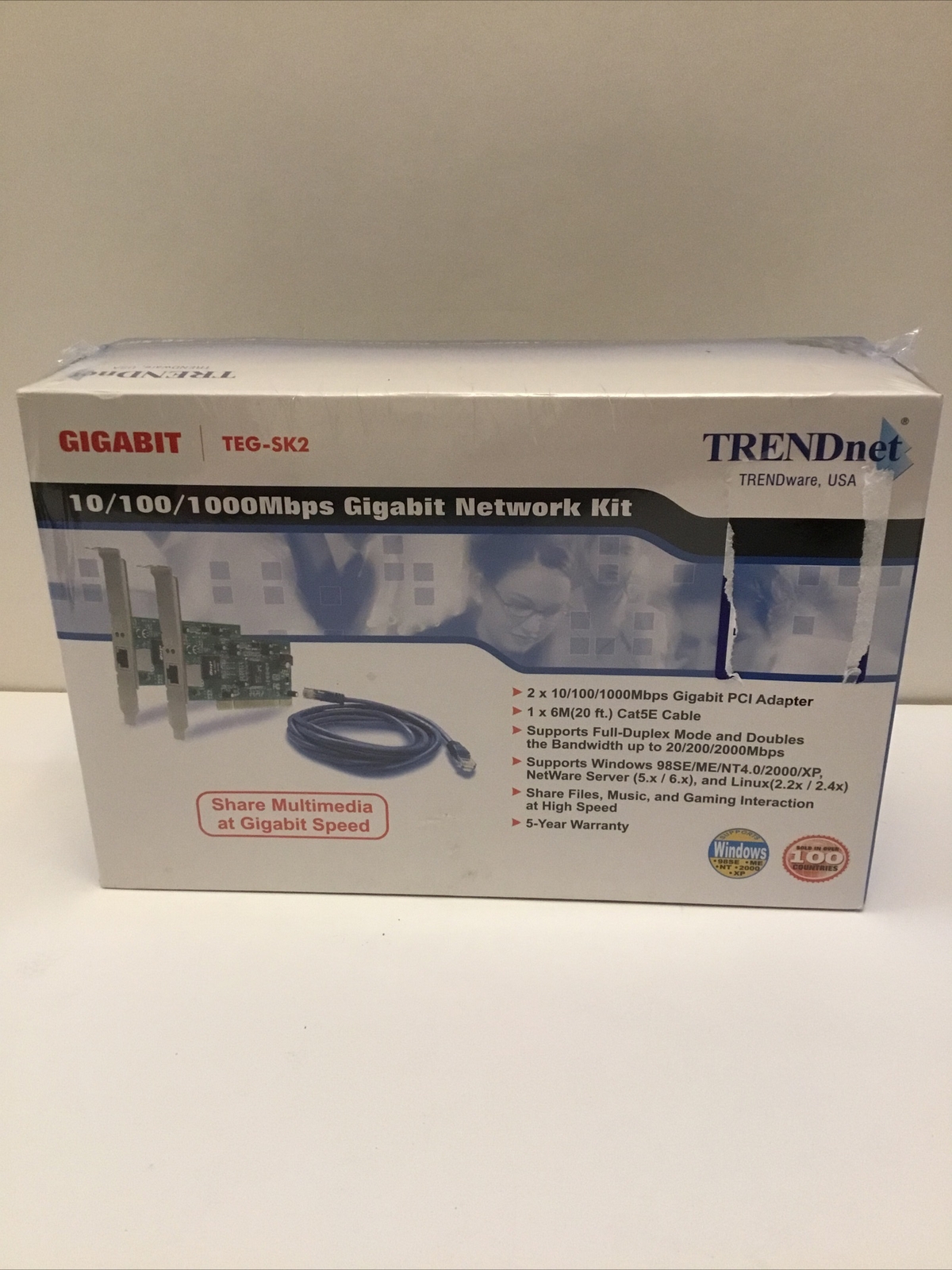 TRENDNET GIGABIT TEG-SK2 - 10/100/1000Mbps Gigabit Network Kit - NEW & SEALED 