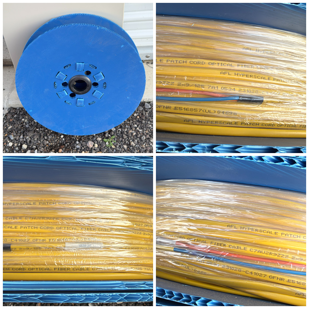 AFL Single Mode Fiber Optic Cable LC LC 203M 666FT Yellow 2-Fiber Unopened