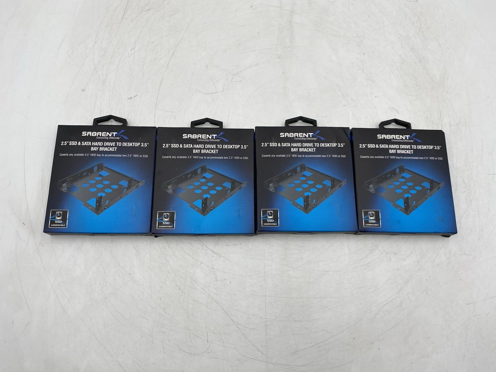 LOT OF 4 SABRENT 2.5" SSD & SATA HARD DRIVE TO DESKTOP 3.5" BAY BRACKET BK-HDDH