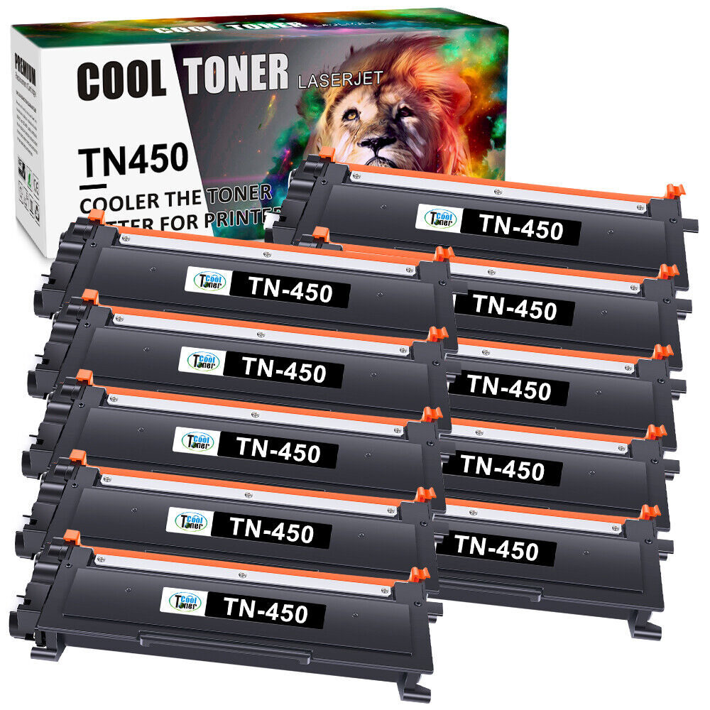 10PK TN-450 for Brother TN450 BLACK HY Toner Cartridge MFC-7240 MFC-7360 MFC7365