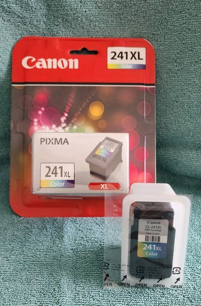 Lot Of 2 Genuine Canon 241XL CL-241XL Color High Yield Ink Cartridge