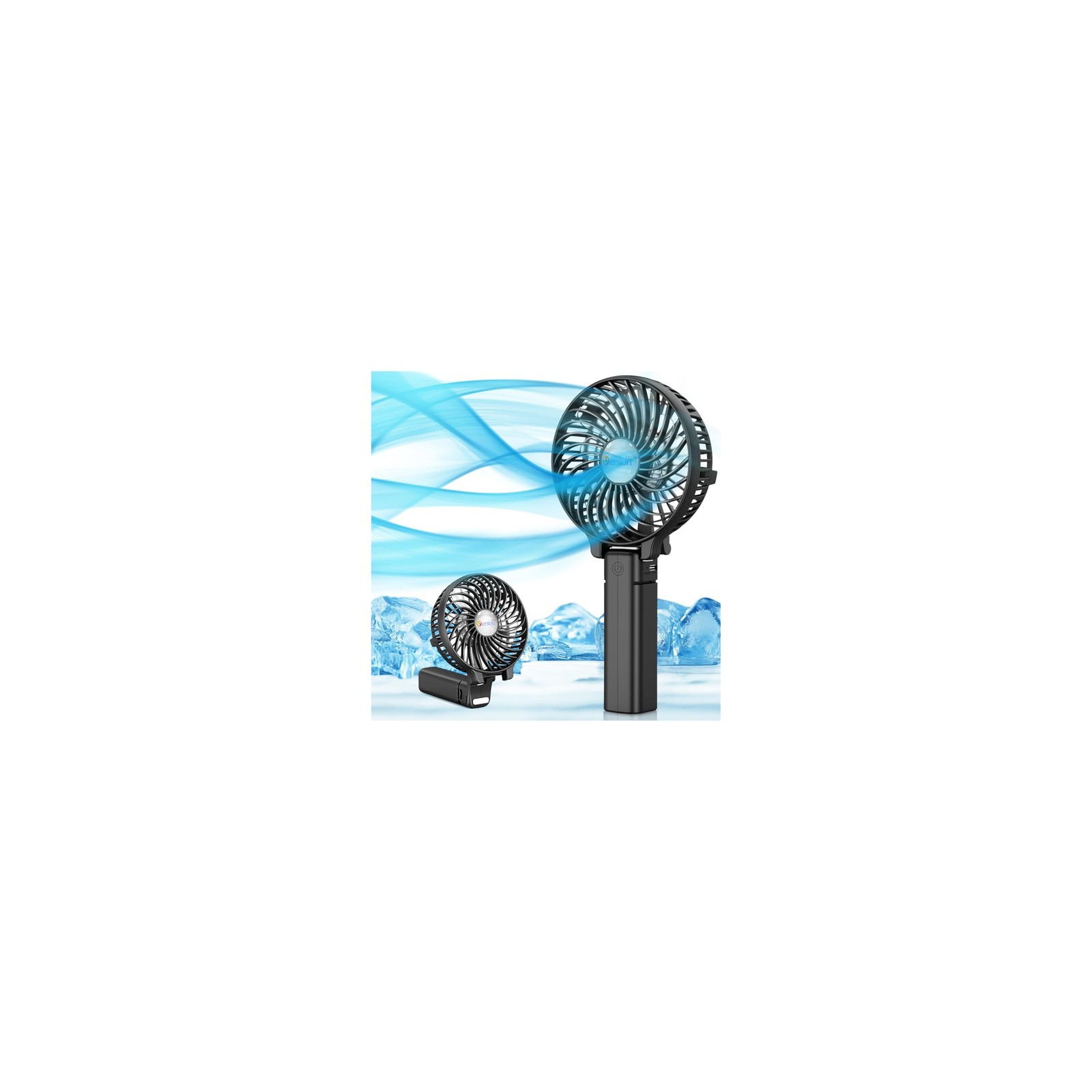VersionTECH. Portable Handheld Fan, 4.5"x 2.8"x 4.1", Black