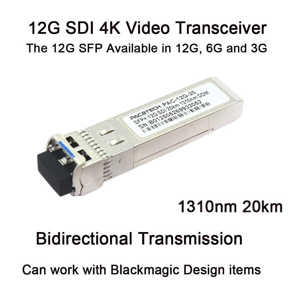 12G SDI SFP for Blackmagic BMD Yellobrik Singlemode Dual Fiber 20km 1PC 4K Video