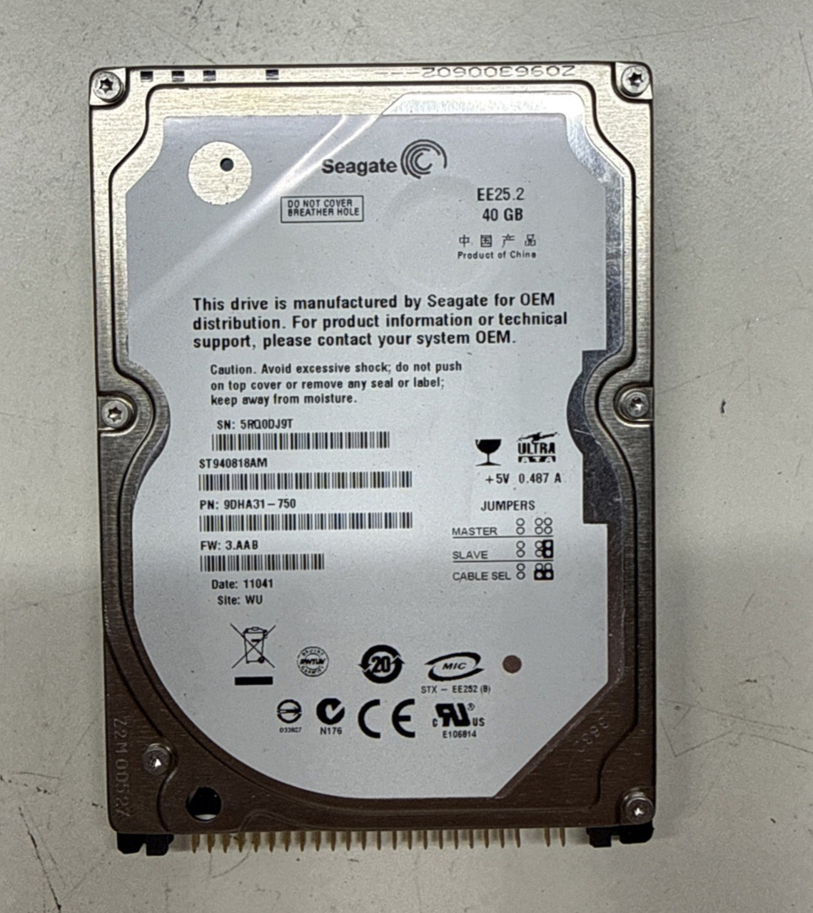ST940818AM - Seagate 40GB 5400 RPM IDE 2.5" HDD