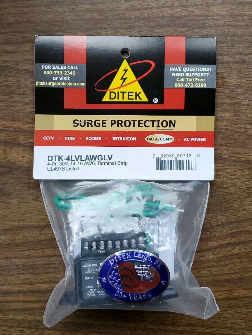 DITEK (DTK-4LVLAWGLV) 4-Pr, 30v, Surge Protector 