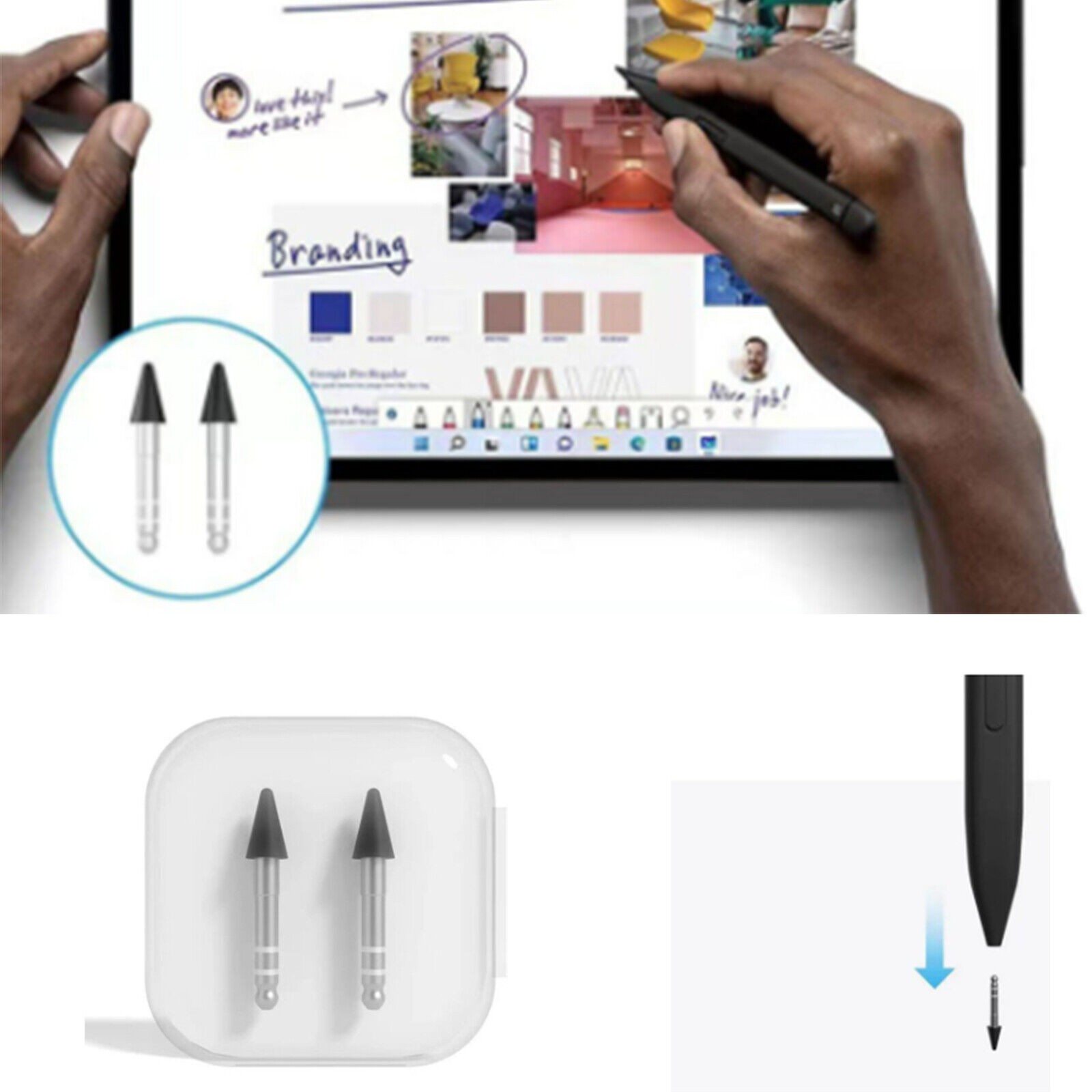 2PCS/Pack Nibs For Microsoft Surface Slim Pen2 Touchscreen Pen Stylus