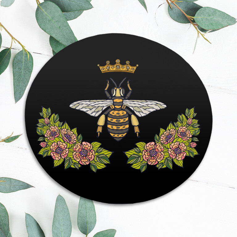 Queen Bee Crown Flowers Nature Mouse Pad Mat Office Desk Table Accessory Gift