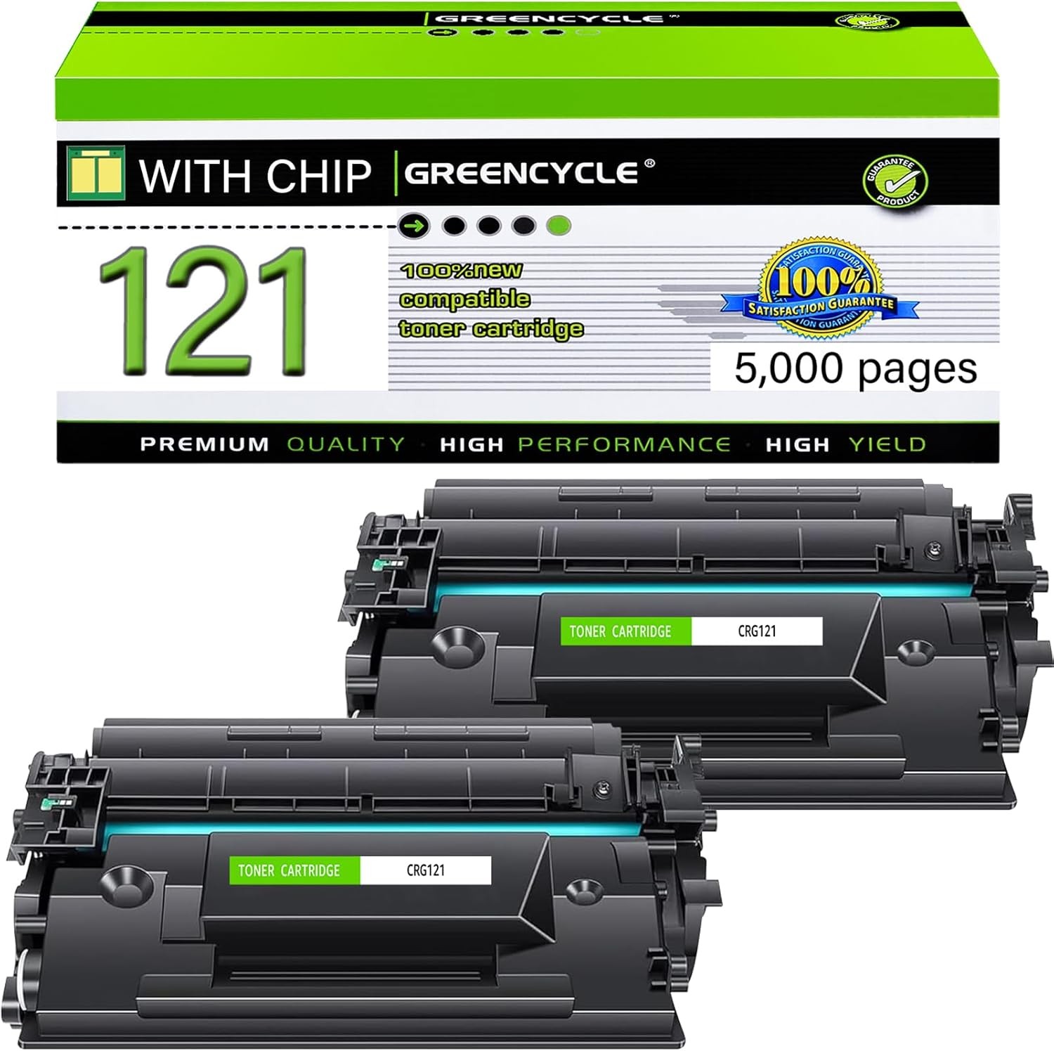 CRG121 2PK Compatible With Canon 121 Black Toner 3252C001 ImageClass D1650 D1620