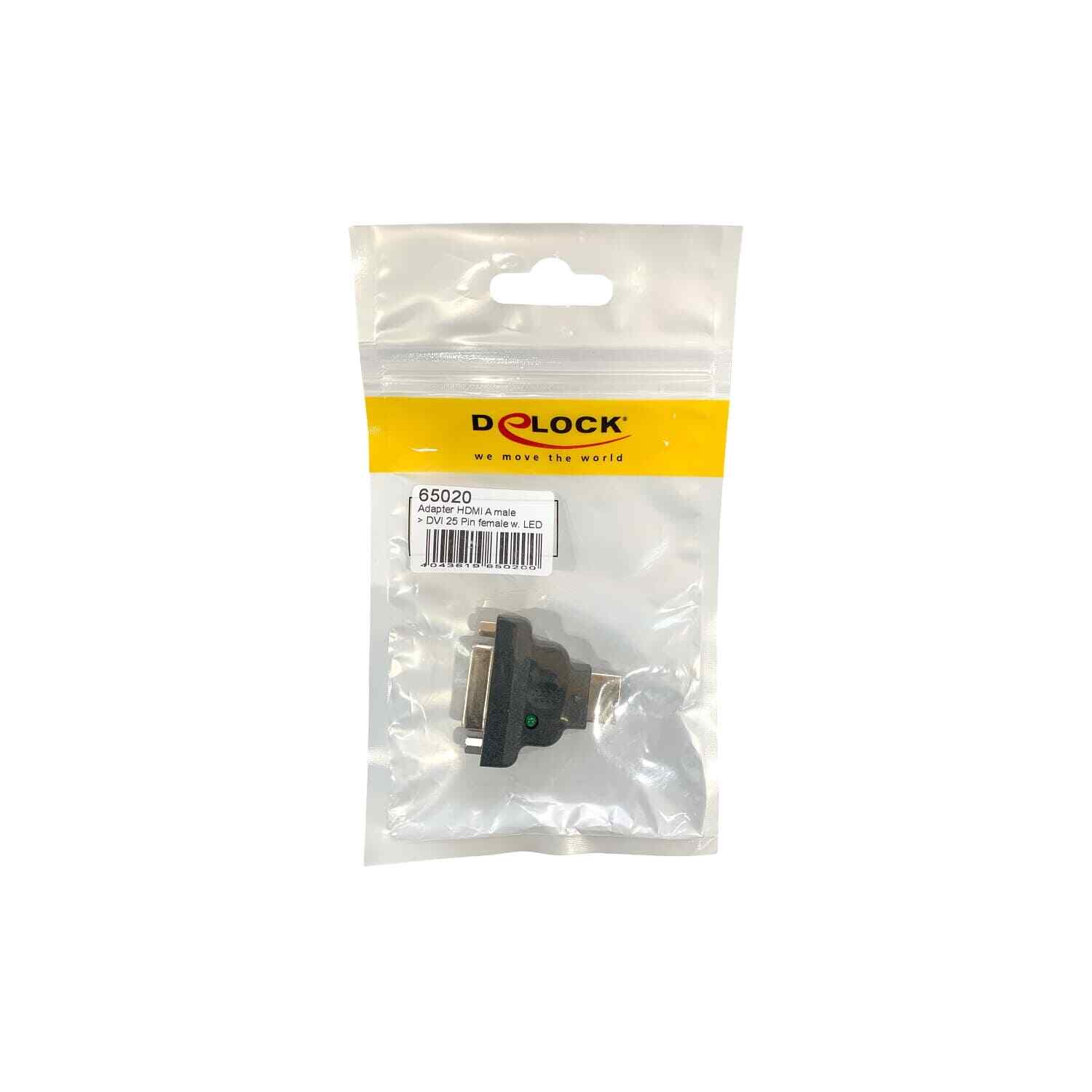 Delock DVI Female to HDMI Male Adapter with LED NEW