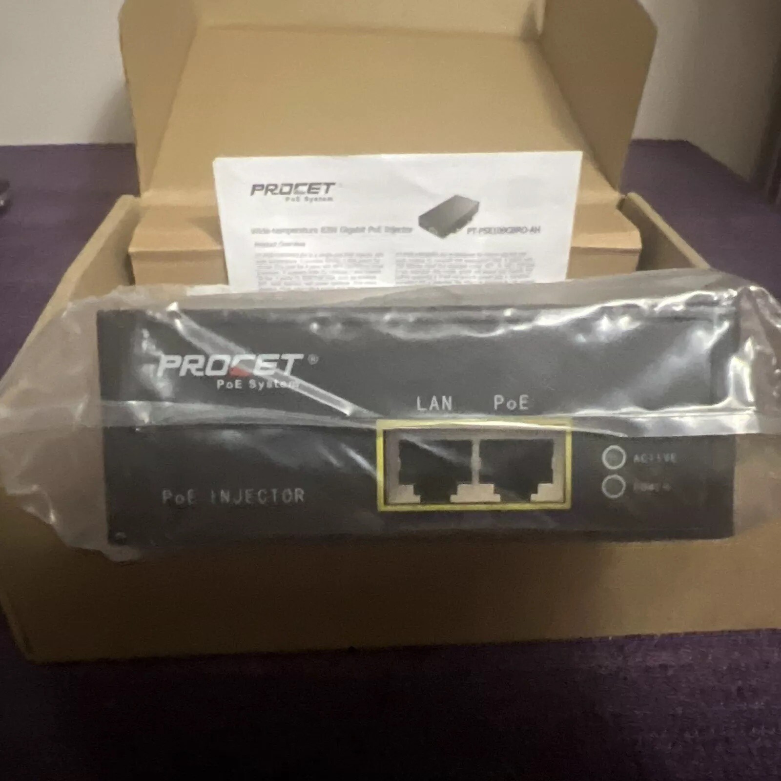 Procet PoE System PT-PSE109GBRO-AH 83W Gigabit PoE Injector - SH3140  quantity 1