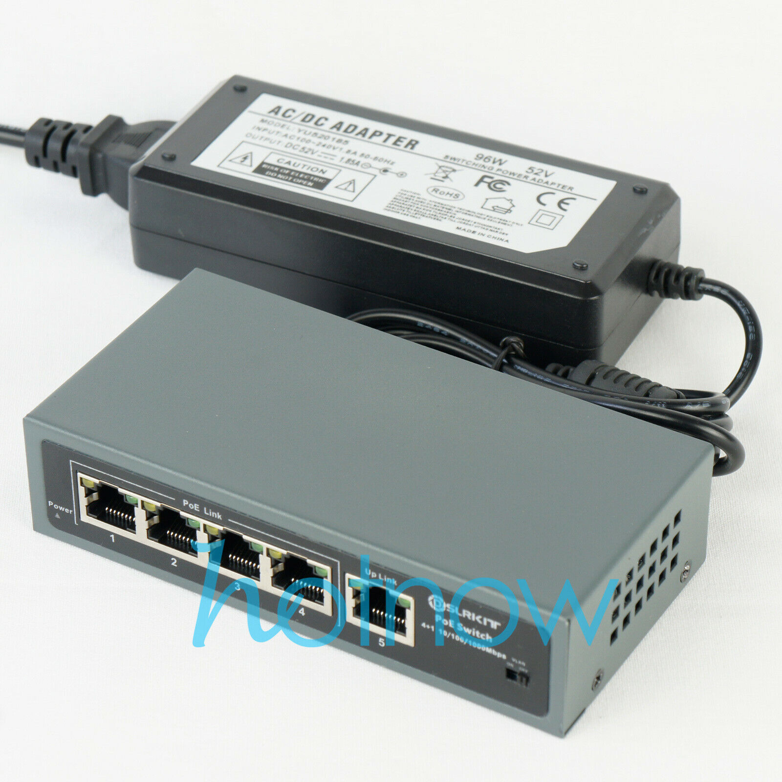 DSLRKIT 96watt ALL Gigabit 5 Ports 4 PoE+ Switch 802.3at af Power Over Ethernet