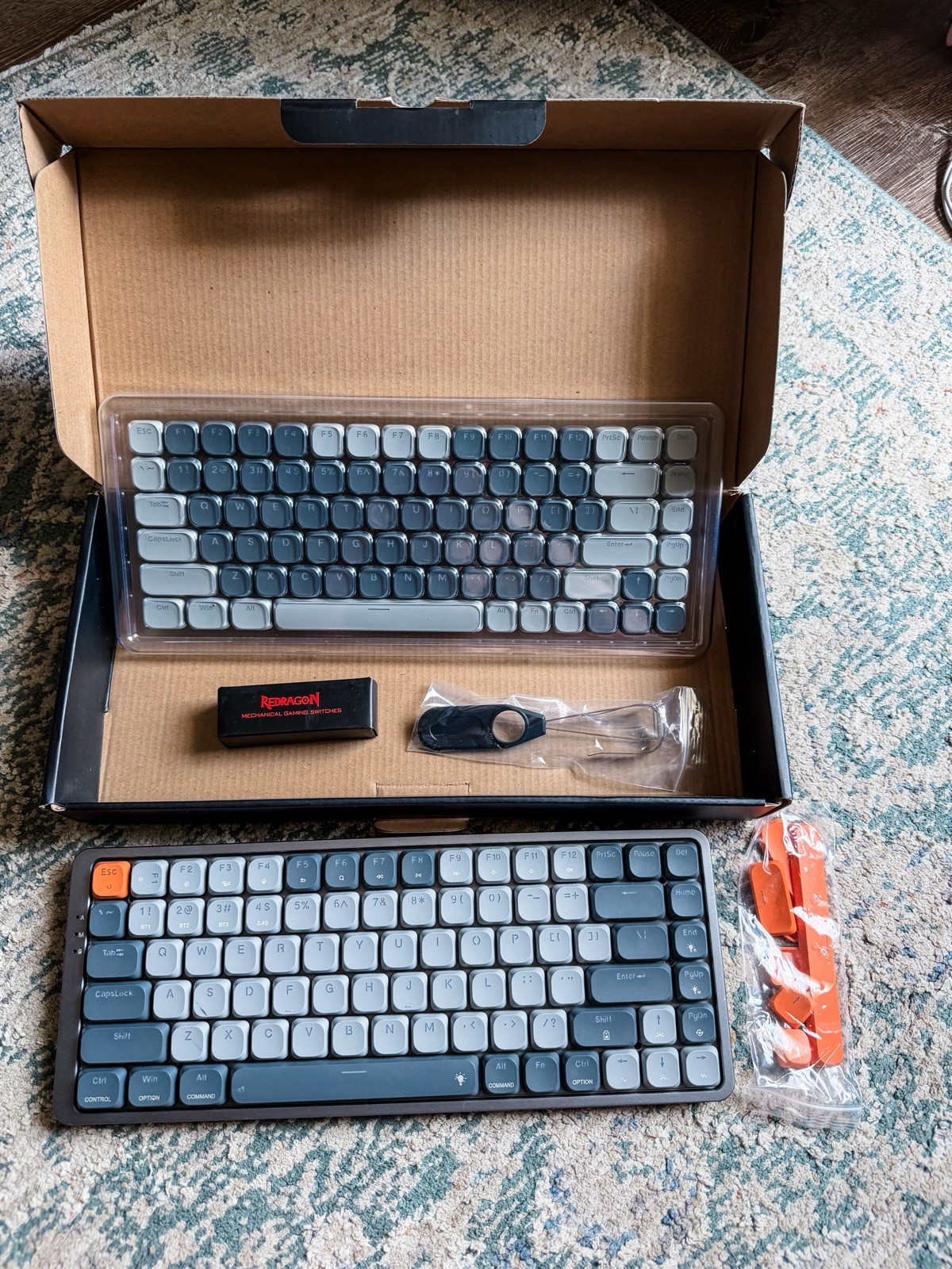 Redragon K652 Azure 75% Wireless RGB Low Profile Mechanical Keyboard Gray