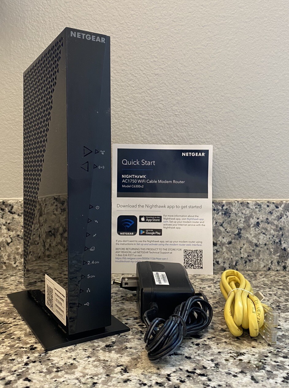 NETGEAR AC1750 C6300v2 Wi-Fi DOCSIS 3.0 Cable Modem Router