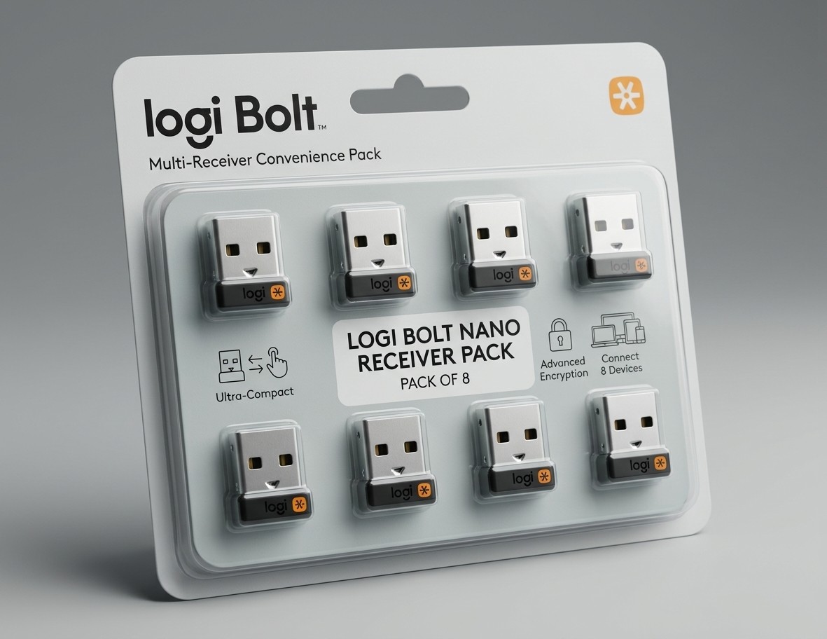 Logitech USB Unifying Receiver 2.4GHz Wireless Adapter Black 8-Pack