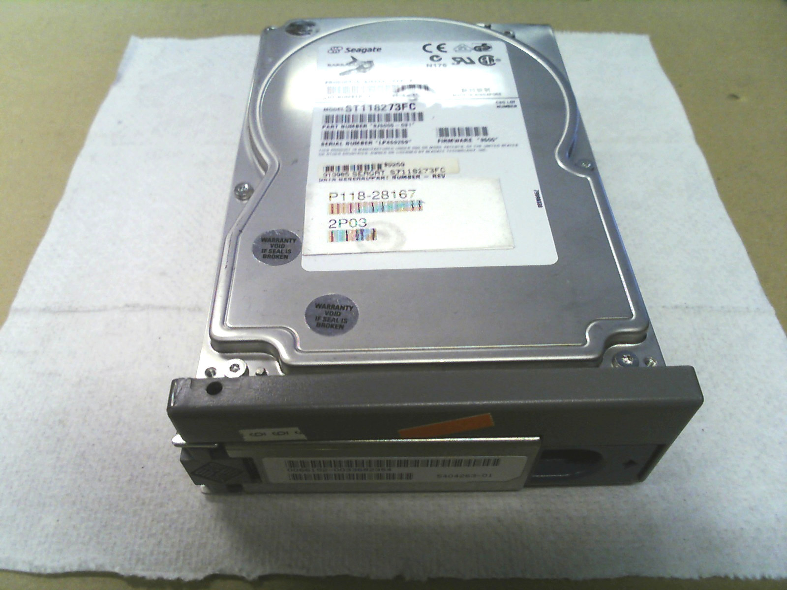 Sun Microsystems 18.2GB FC Disk Drive Seagate ST118273FC with 540-4263 Tray