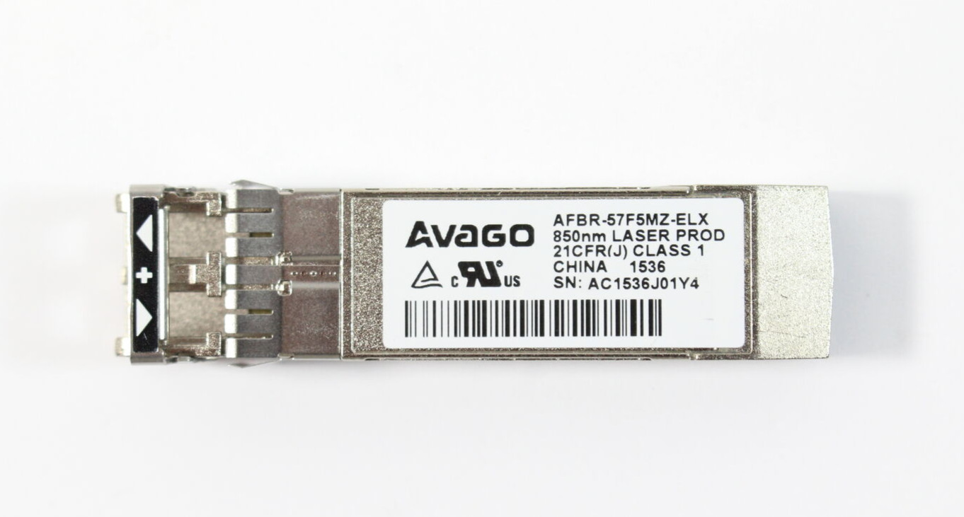 Avago 16GFC Fiber Channel SWL MMF 100m 850nm SFP+ Transceiver AFBR-57F5MZ-ELX