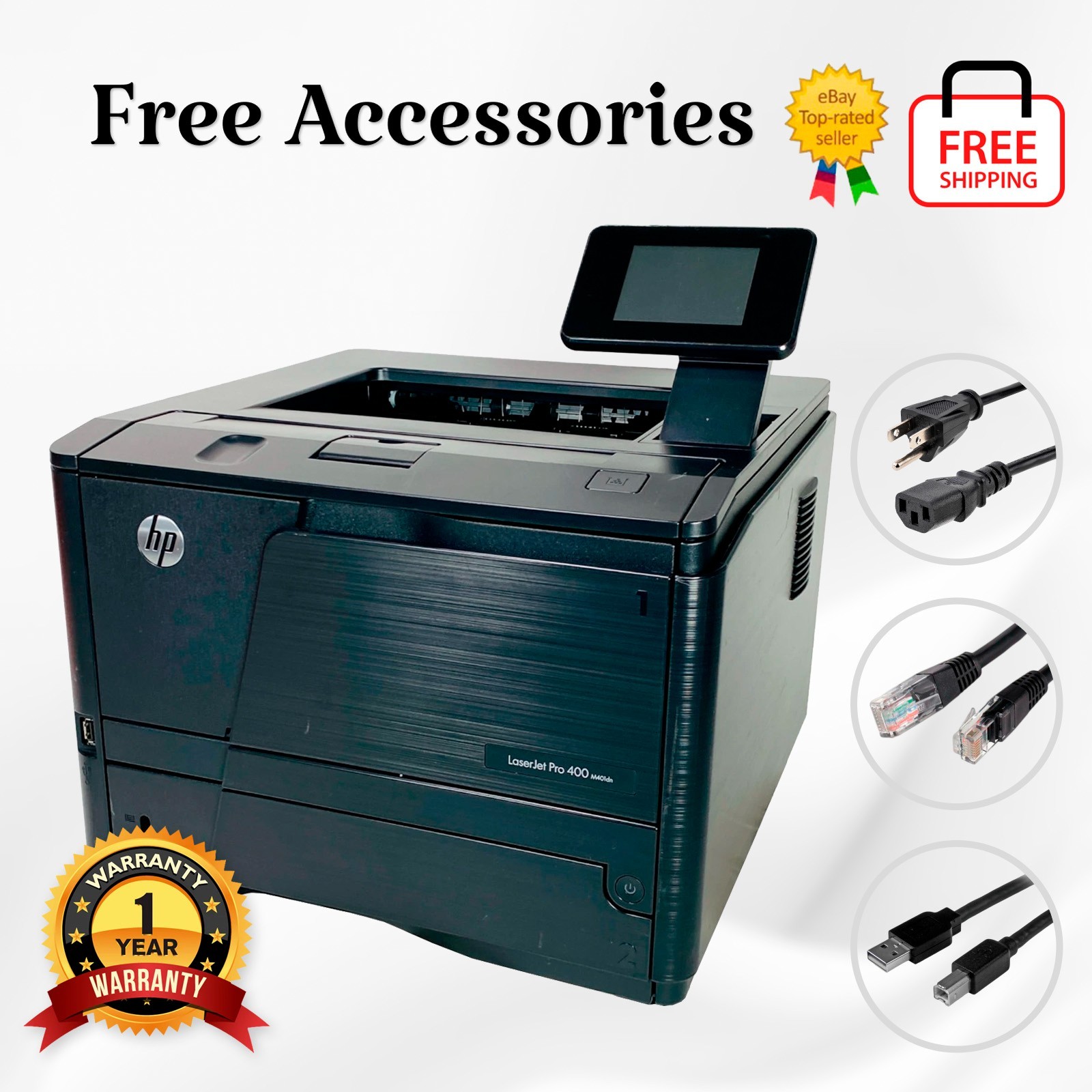 Certified Serviced💯HP LaserJet Pro M401dn High-Speed Auto Duplex Laser Printer