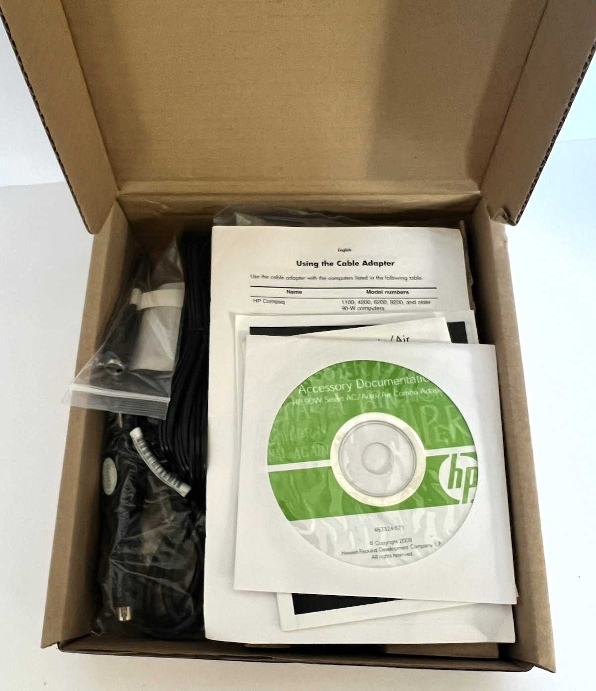 Genuine HP 90W Smart AC/Auto/Air Combo Laptop Adapter AJ652UT#ABA - New Open Box