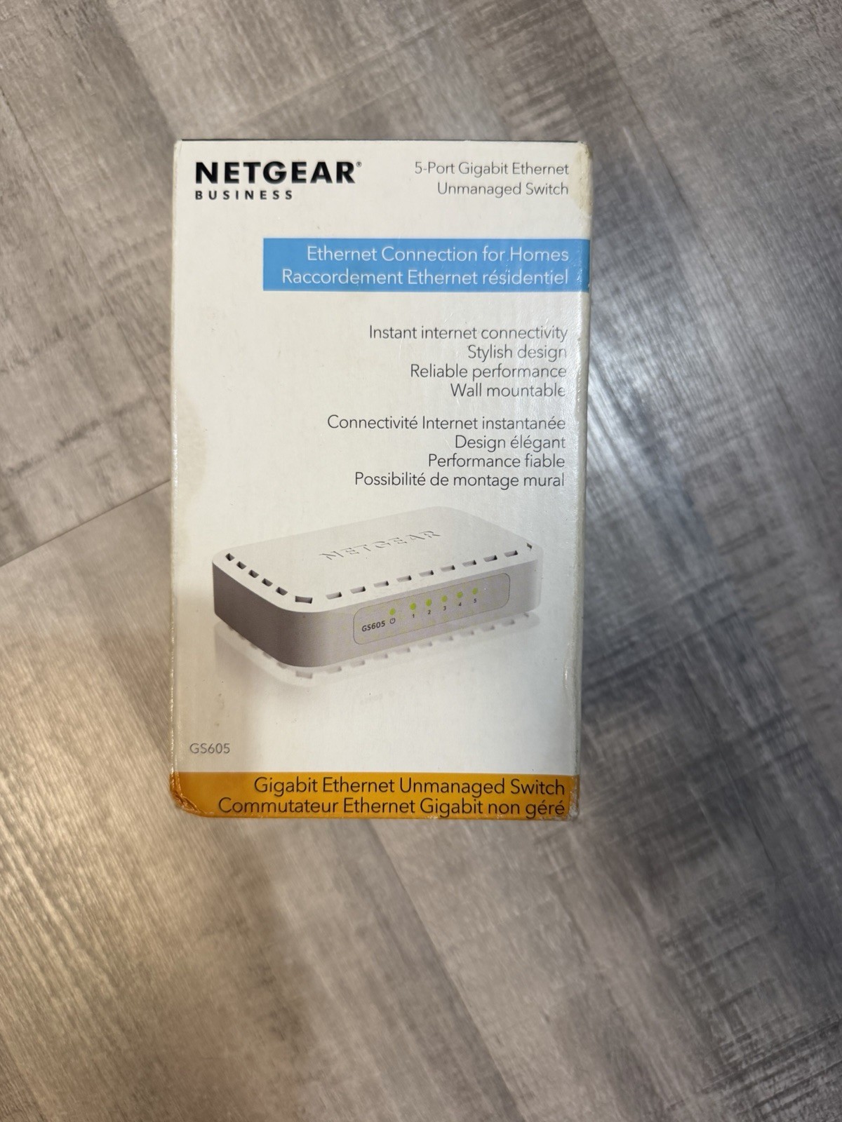 NETGEAR GS605 5-Port Gigabit Ethernet Unmanaged Switch GS605NA Factory Sealed