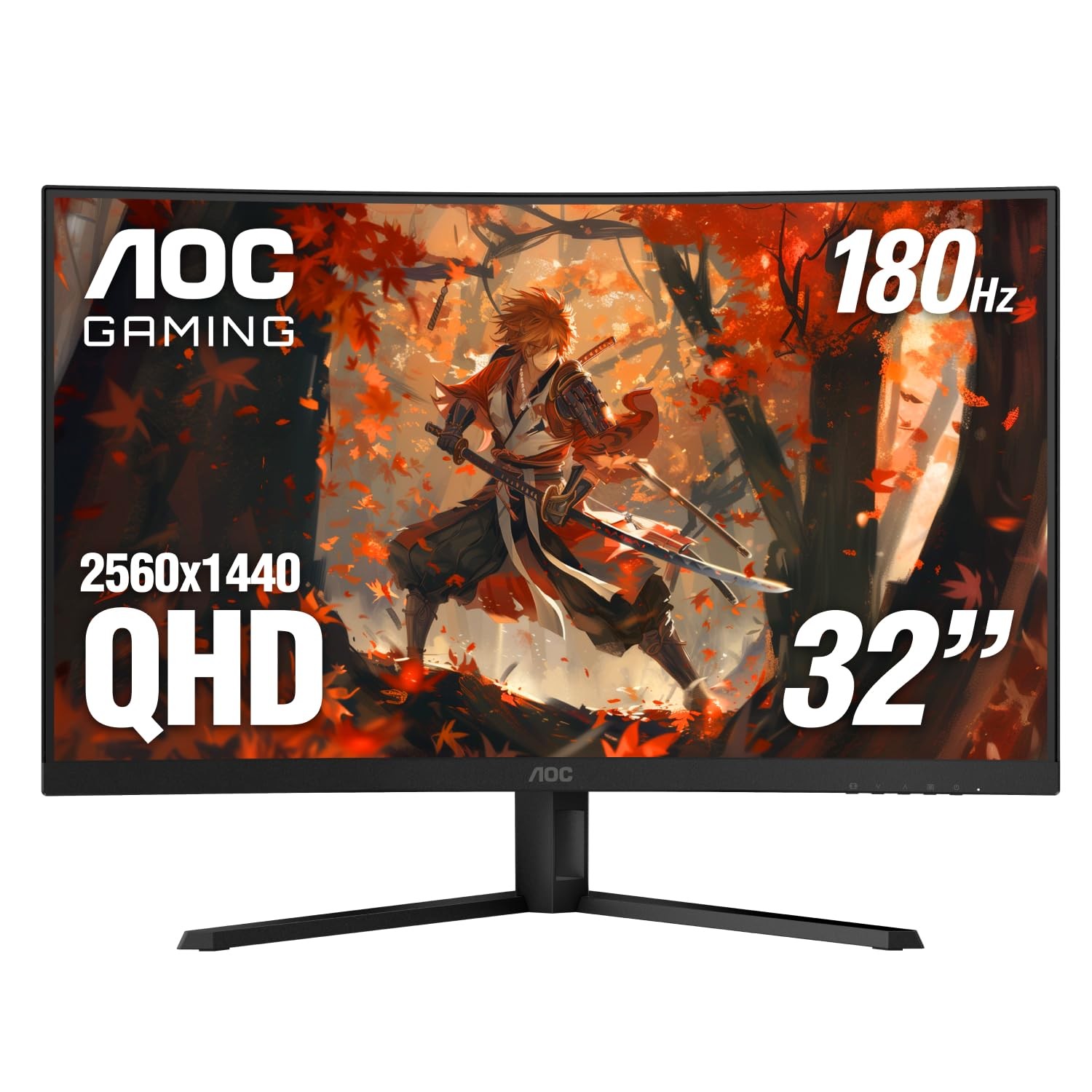 AOC CQ32G4VE 32" Curved Ultra-Wide Gaming Monitor QHD 2560x1440, 1500R, 180Hz...