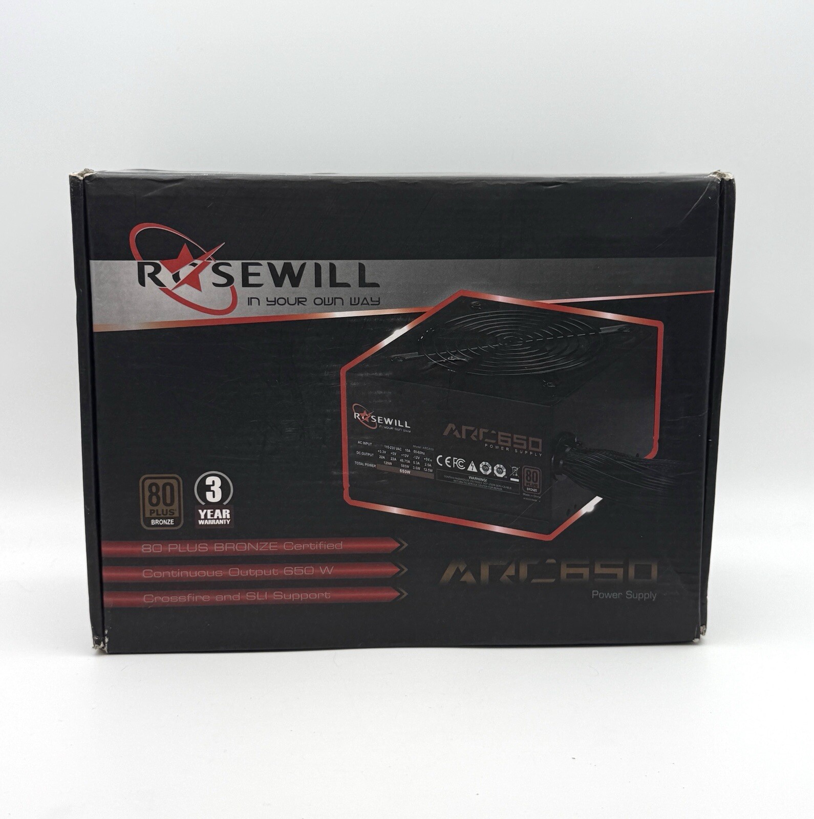 Rosewill HIVE Series, HIVE-650S, 650W Fully Modular Power Supply, 80 PLUS BRONZE