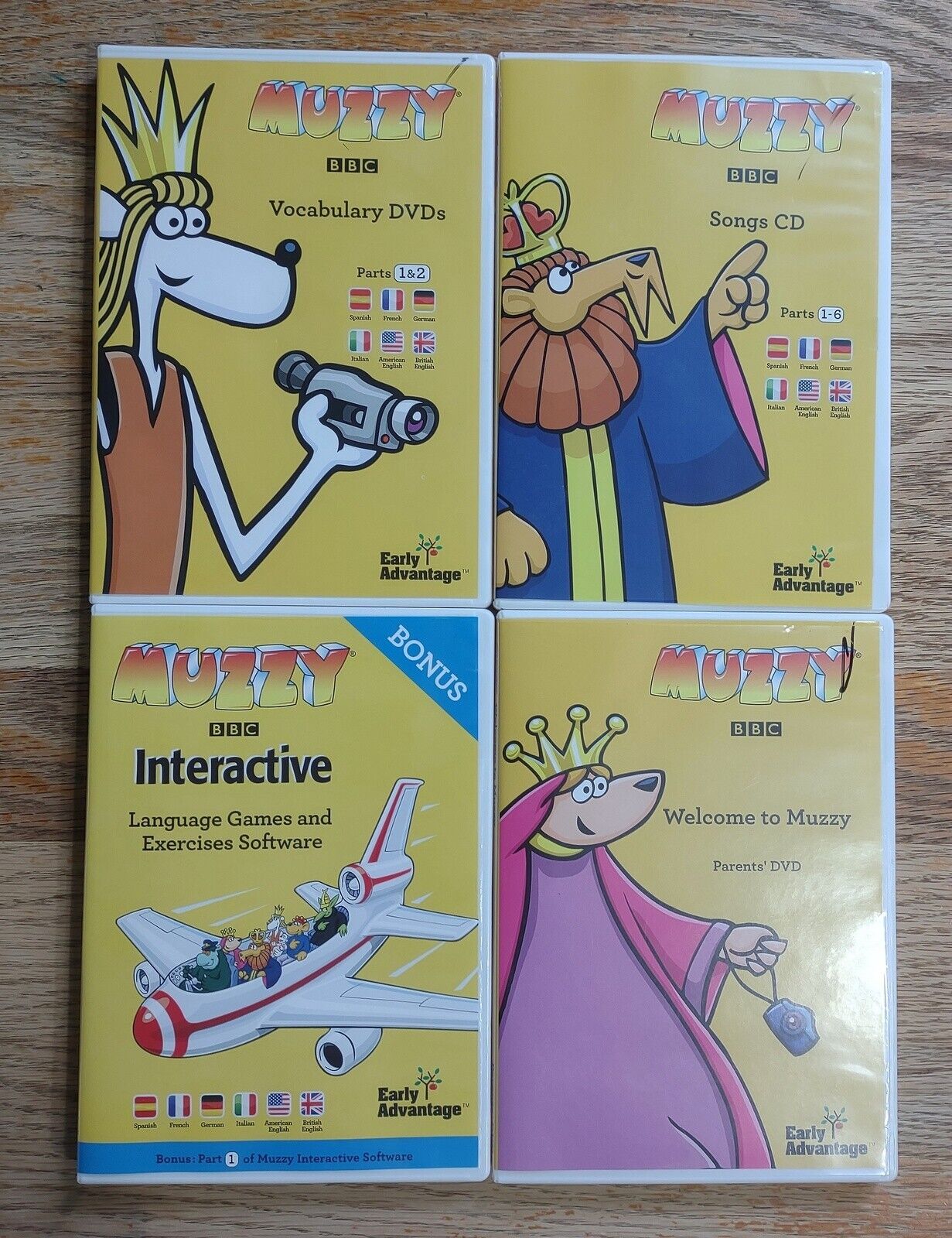 Muzzy Foreign Language Learning CD & DVD Lot Vocabulary Songs Interactive CD-ROM