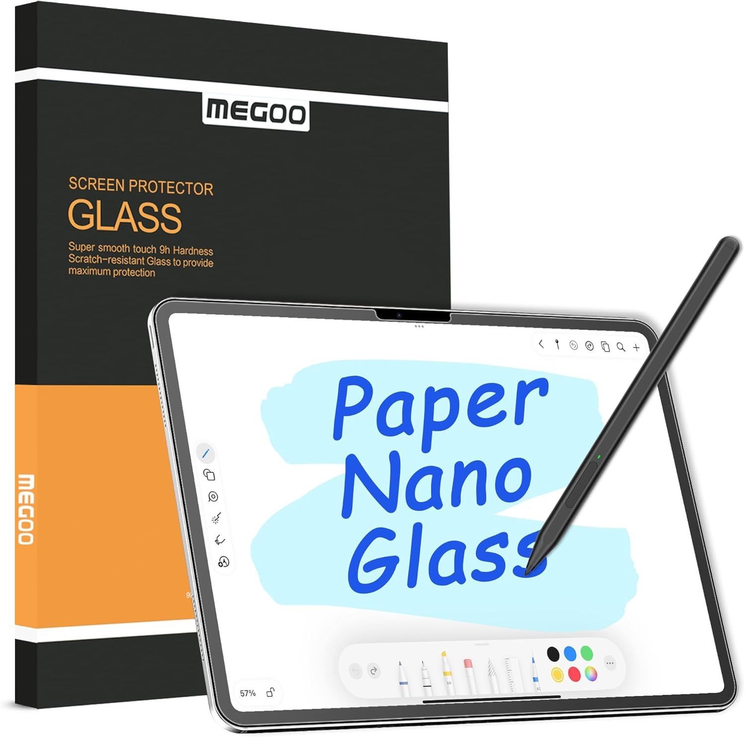 2 Pack Paperfeel Tempered Glass Screen Protector, Matte Anti-Glare, Easy Install