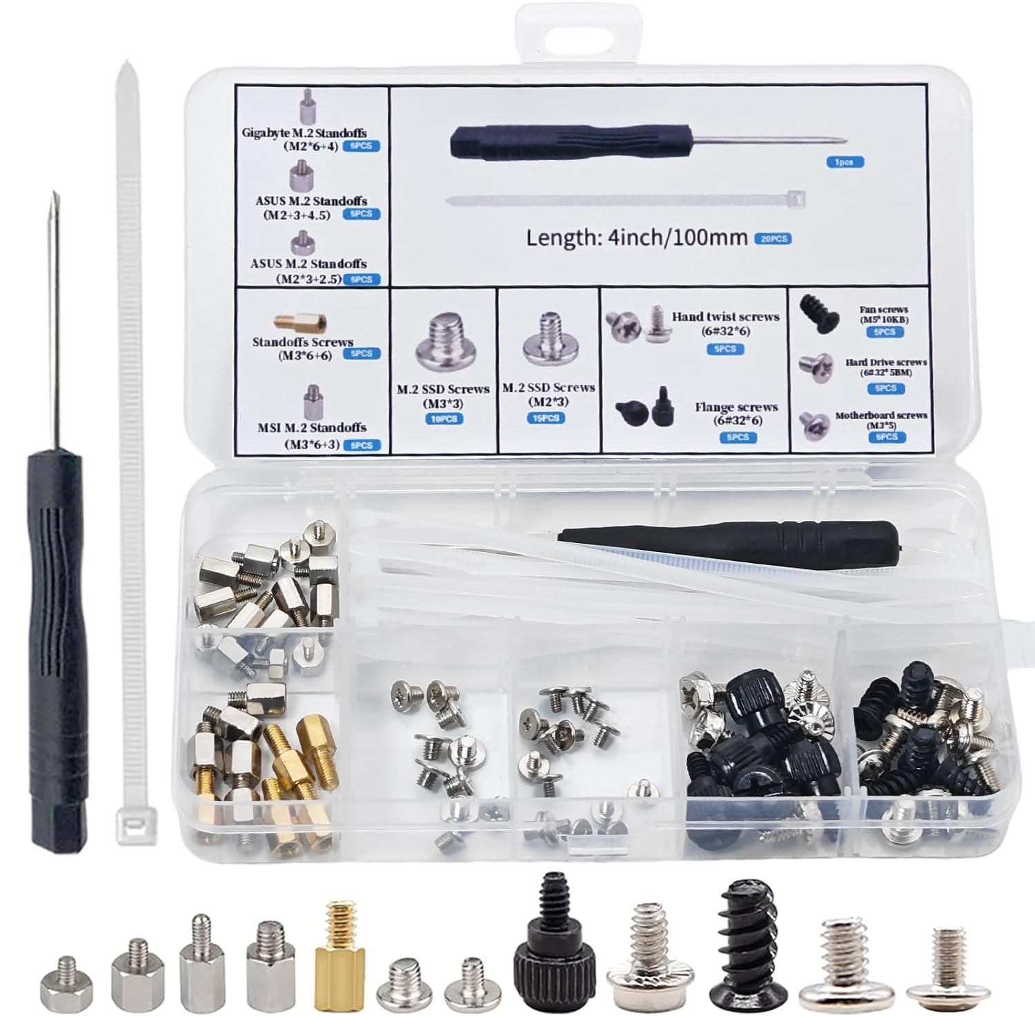M2 Motherboard Screws Set for Asus Gigabyte Asrock MSI Motherboards M2 Screw