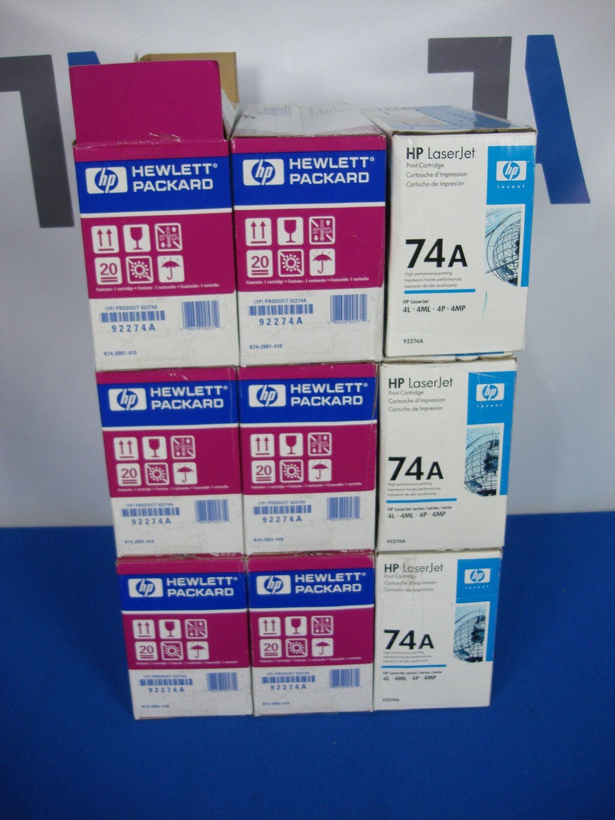 LOT OF 9 NEW UNUSED GENUINE OEM HP 74A 92274A BLACK TONER CARTRIDGES