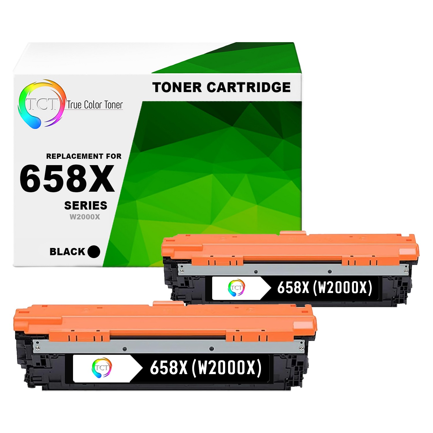 2Pk TCT Prem 658X W2000X Black HY for Compatible HP LaserJet M751s Toner Cart