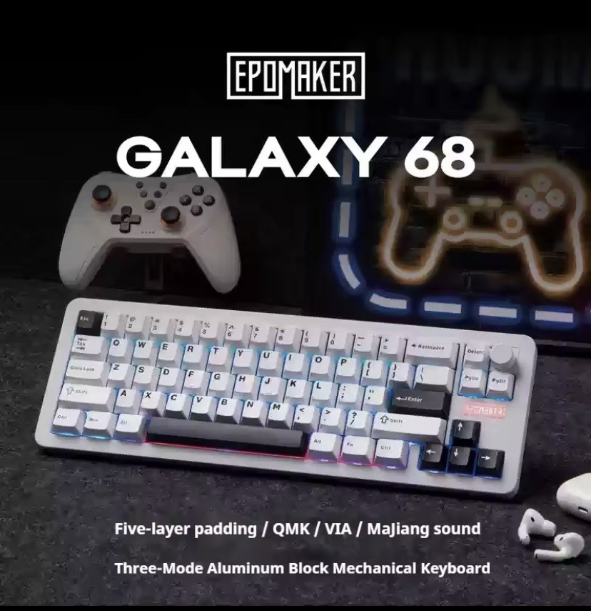 EPOMAKER Galaxy68 Wireless Mechanical Keyboard Kit Three Mode Gasket Wireless