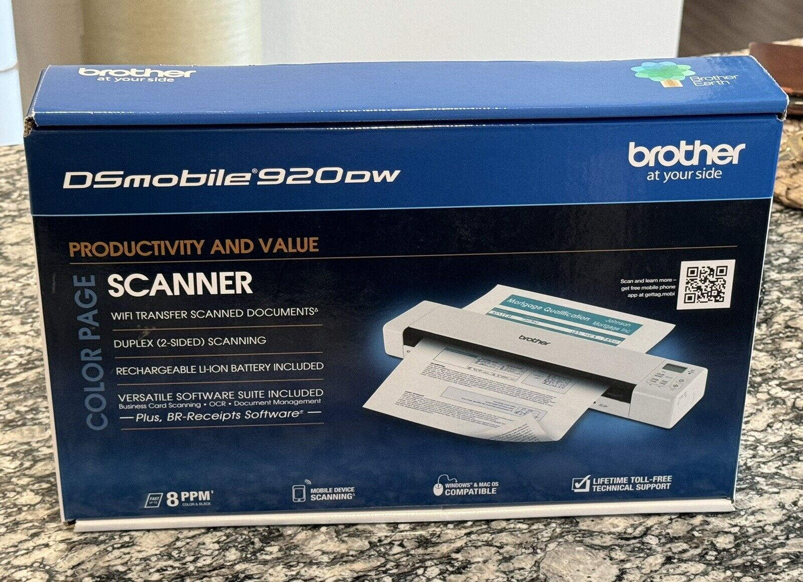 Brother DS-920DW Wireless Duplex Mobile Color Page Scanner - Works Great