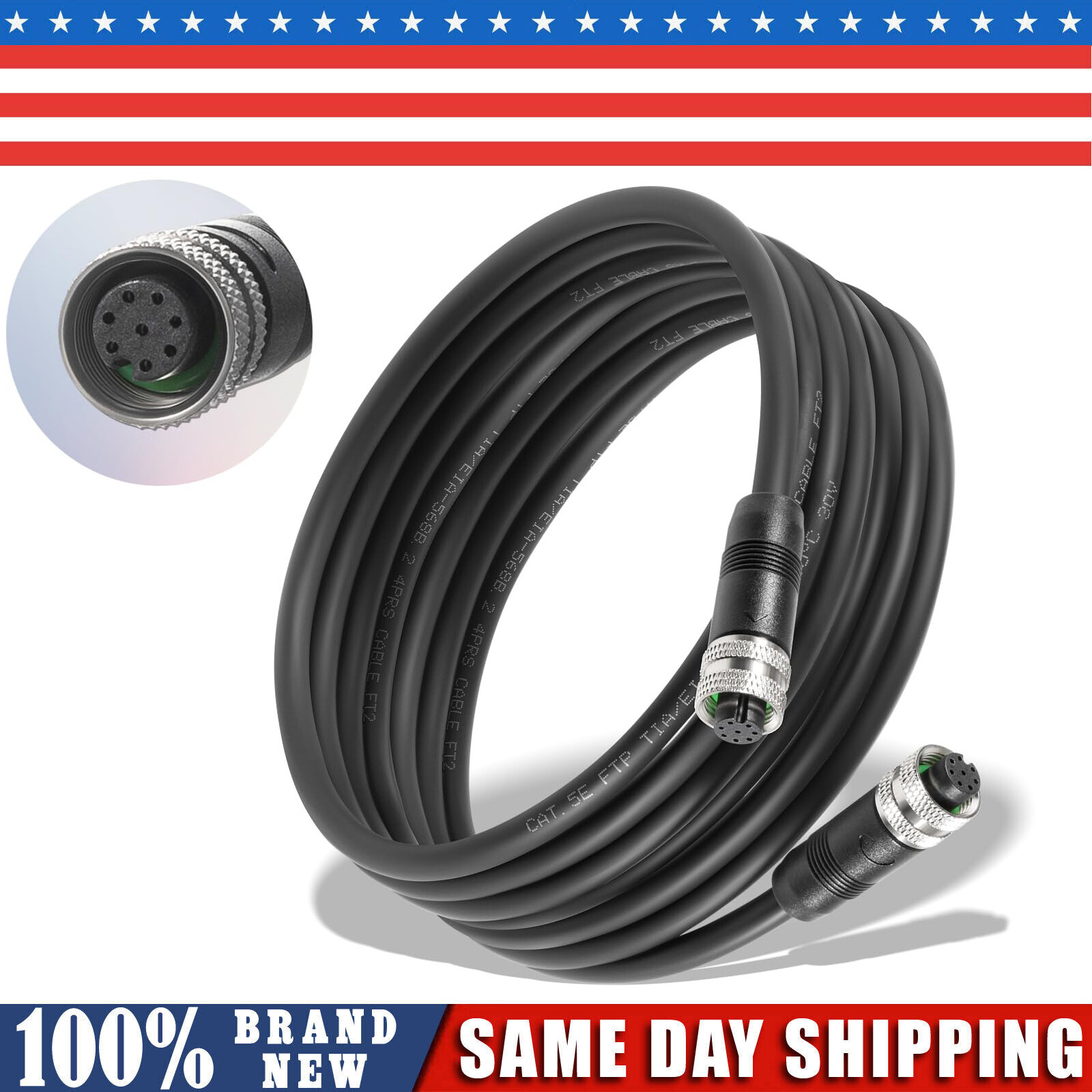 720073-5 15ft Boat Ethernet Cable AS EC 15E Ethernet Cord for Humminbird, HELIX