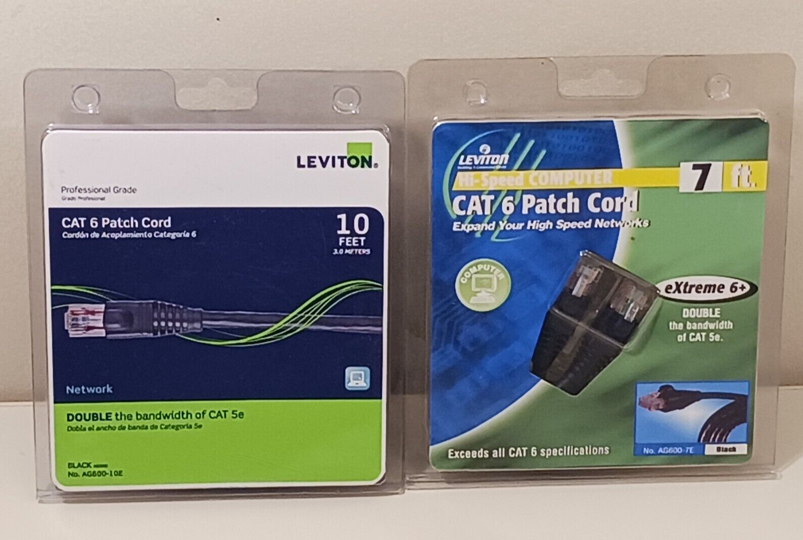 LEVITON Professional Grade Network CAT 6 Patch 10 & 7ft feet Cord