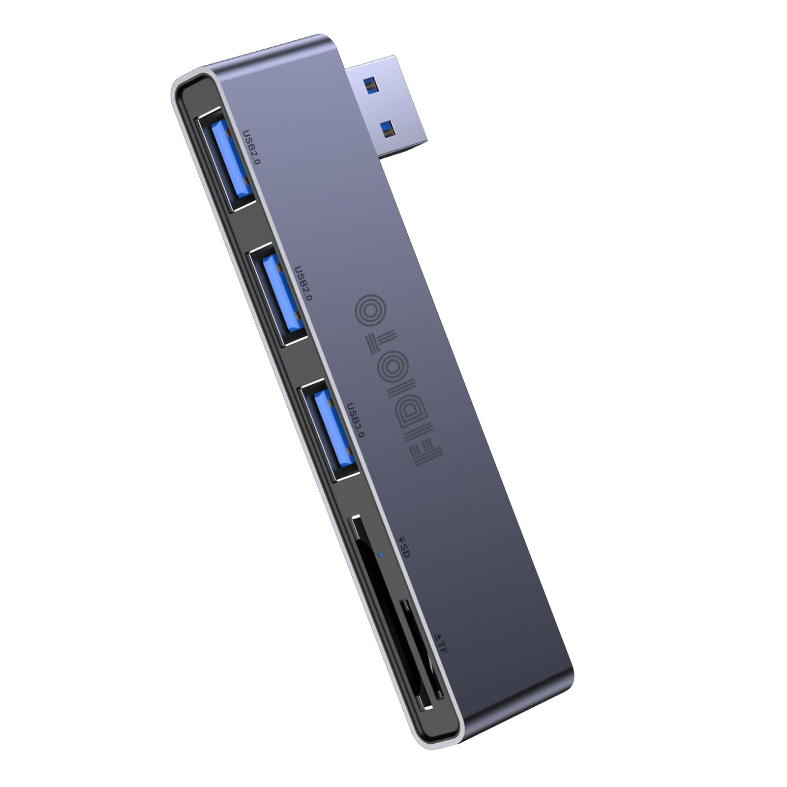 Fidioto USB A Hub, Left Model 5-in-1 Network-Hubs with 1 5in1-Left-Gery