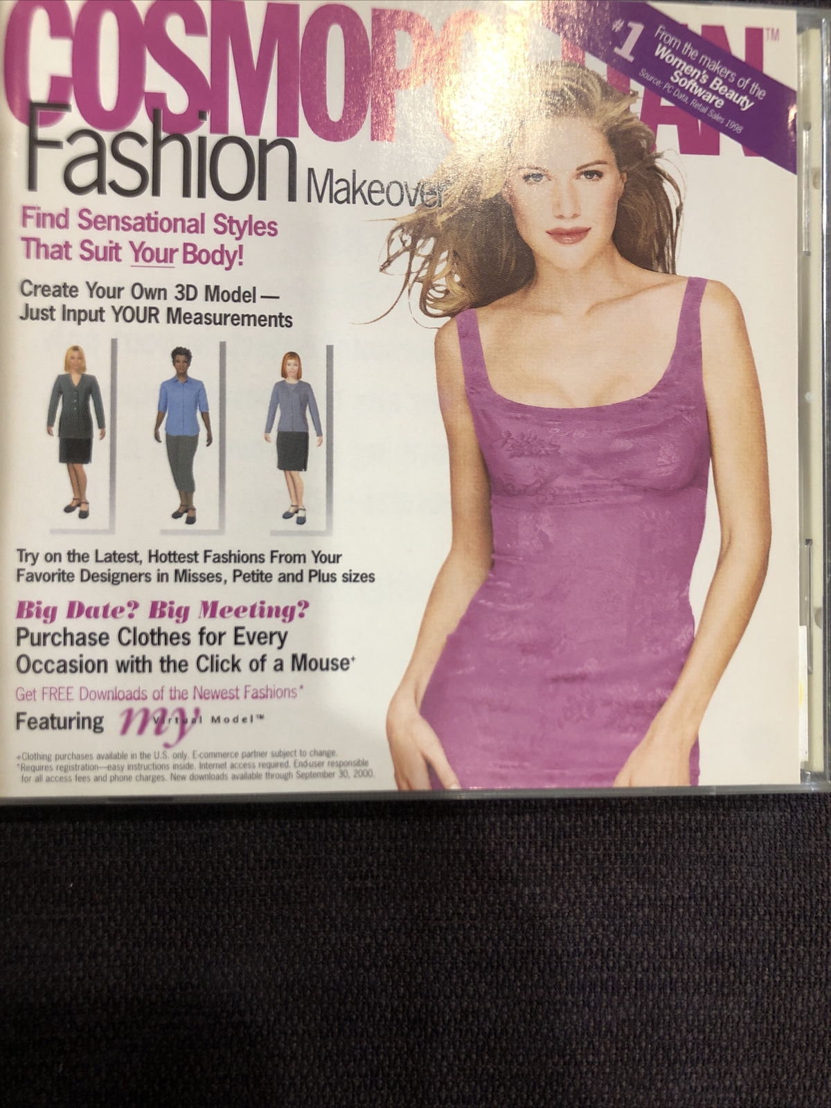 Pre Owned Cosmopolitan Virtual Makeover PC (Win/Mac CD-ROM 1998) Kids Children