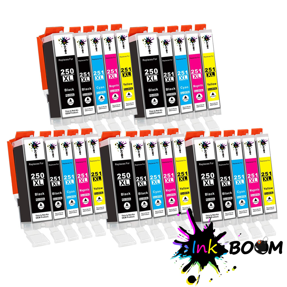 25 Ink Cartridge for PGI-250 CLI-251 PIXMA MG5520 MG5522 MG6420 MG6620