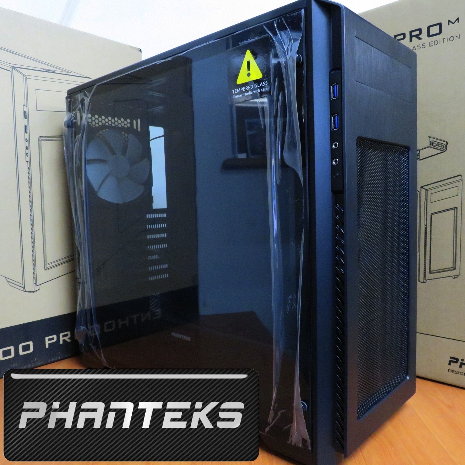 New PHANTEKS ENTHOO PRO M Series Mid-Tower Case w/Tempered Glass (Black Color)