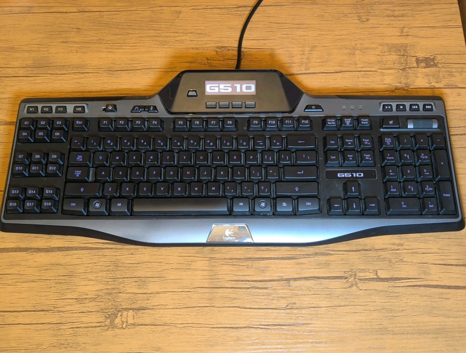 Logitech G510 Wired Gaming Keyboard LCD Display Programmable G-Keys USB Tested