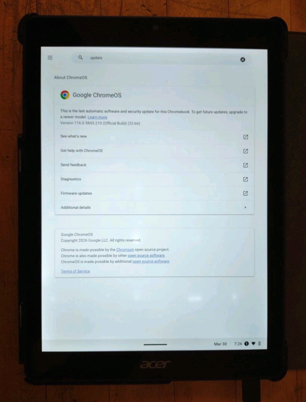 Acer Chromebook Tab 10 D651N Tablet RK3399 2.0GHz 4GB RAM 32GB SSD bundle w/case