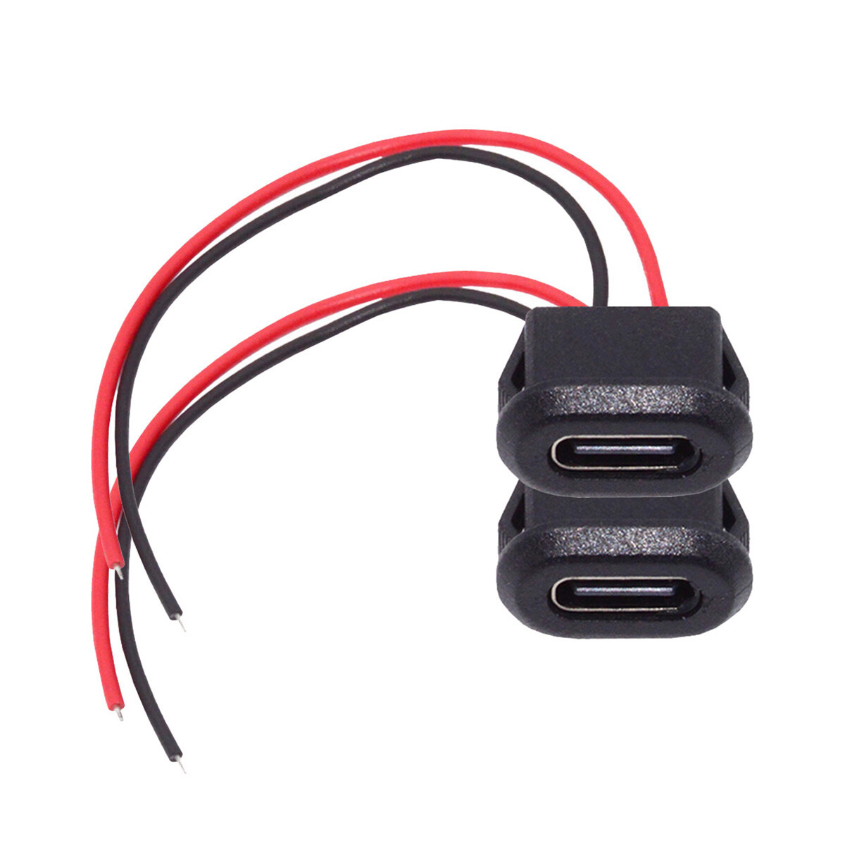 2 Pack 2Pin Open Cable to USB C Female DC 5V3A Flush Mount Charging Port Adapter