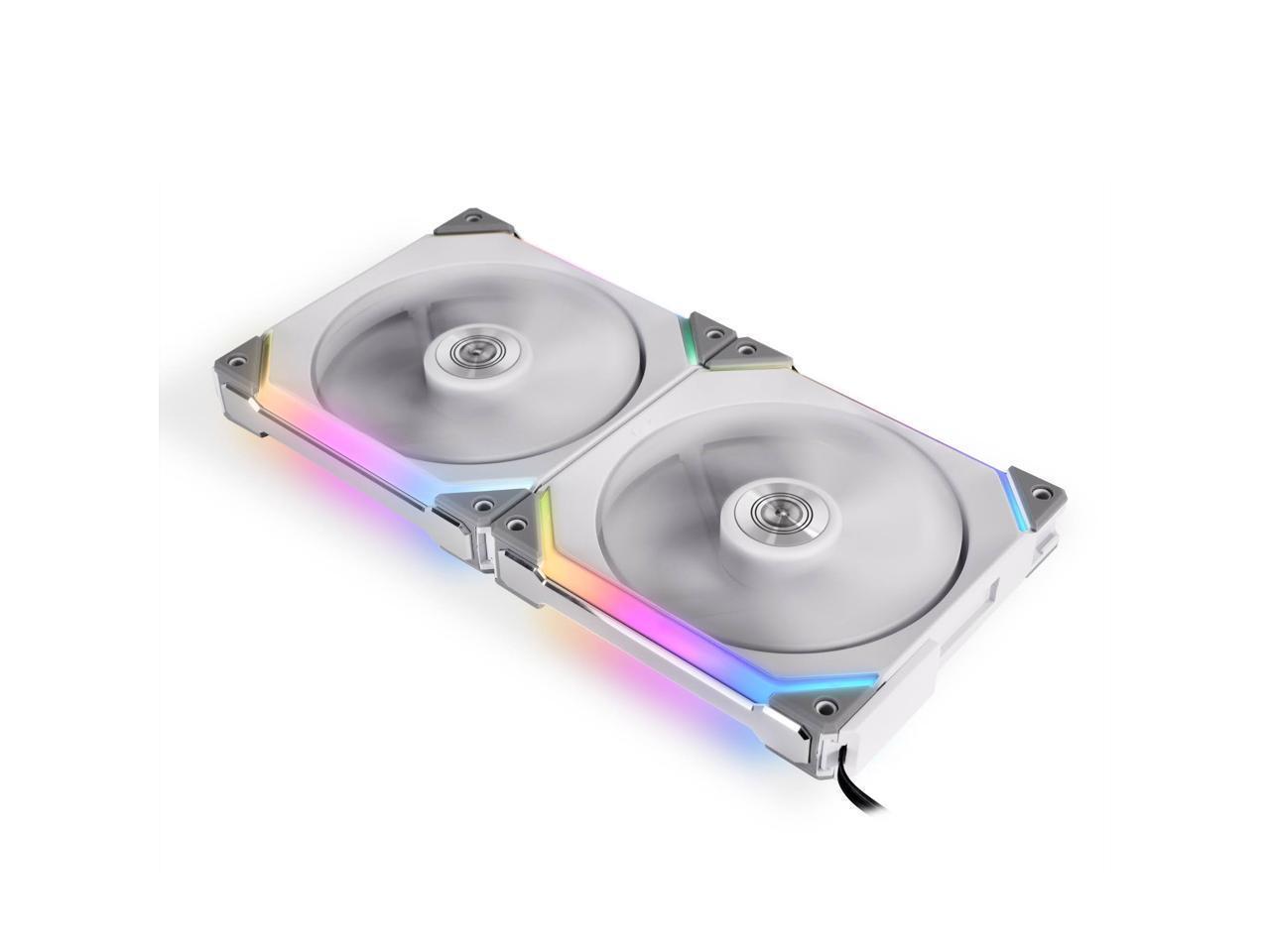 LIAN LI UNI FAN SL140 2x14cm RGB White with Controller UF-SL140-2W