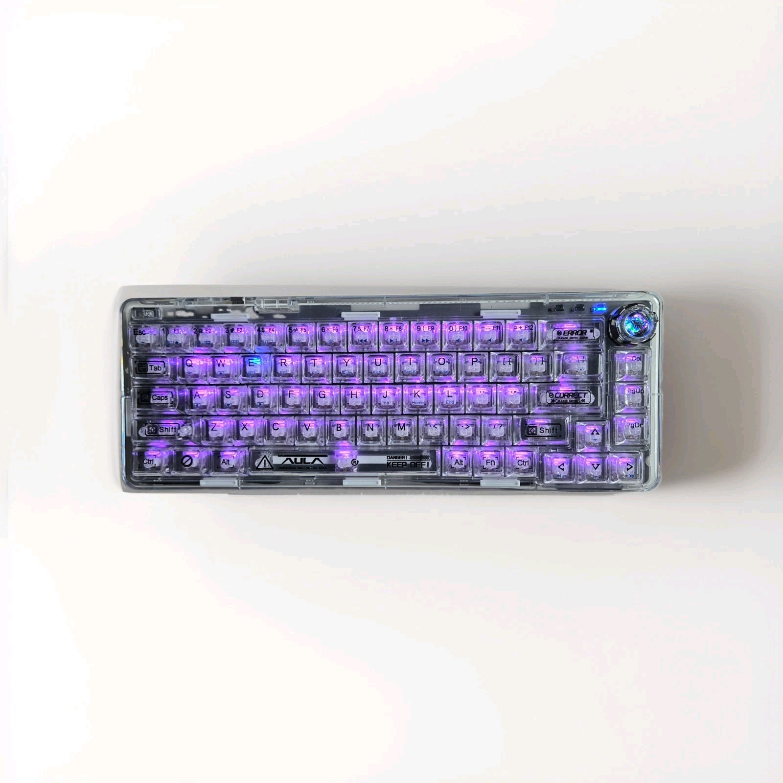AULA Wind F68 Pro Wireless/Wired Mechanical Keyboard Transparent Clear