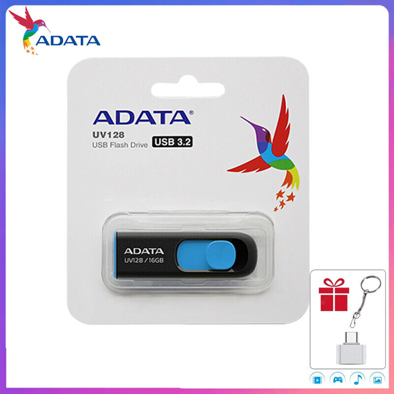 ADATA UV128 USB 3.2 Gen1 8GB-256GB Flash Drive Memory Thumb Stick Storage Device